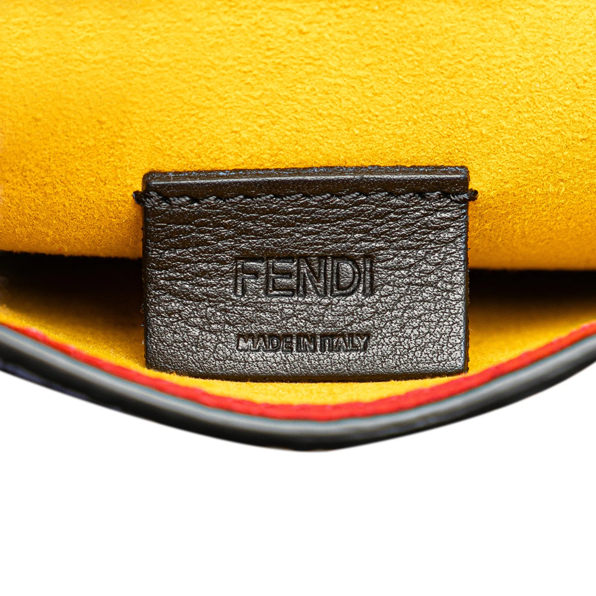 Red Fendi Bicolor Leather Phone Holder Crossbody