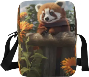 Red Panda Yard Sling Bag, Small Crossbody Purse with Adjustable Strap 6.6×2.5×9.4 IN