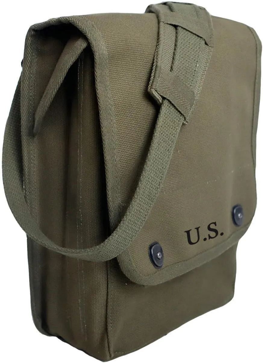 Reproduction WW2 US Case Map Men's Crossbody Bag Outdoor Tool Kit Shoulder Bag