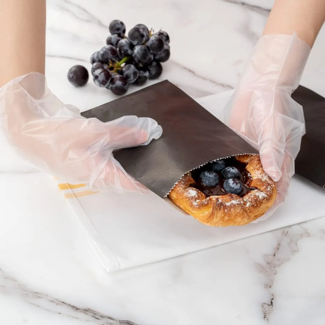 Restaurantware Bag Tek 7 x 5 Inch Sandwich Bags 100 Greaseproof Bakery Bags - Microwavable Disposable Black Paper Lunch Bags For Cookes Sandwiches Candies Fries And Bread