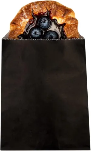 Restaurantware Bag Tek 7 x 5 Inch Sandwich Bags 100 Greaseproof Bakery Bags - Microwavable Disposable Black Paper Lunch Bags For Cookes Sandwiches Candies Fries And Bread