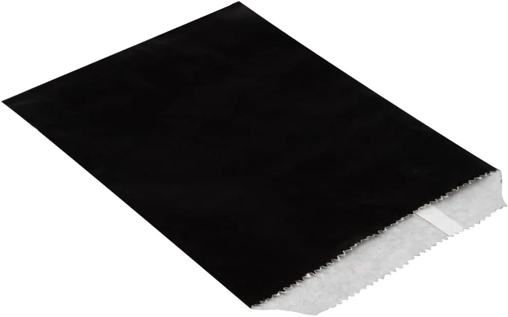 Restaurantware Bag Tek 7 x 5 Inch Sandwich Bags 100 Greaseproof Bakery Bags - Microwavable Disposable Black Paper Lunch Bags For Cookes Sandwiches Candies Fries And Bread