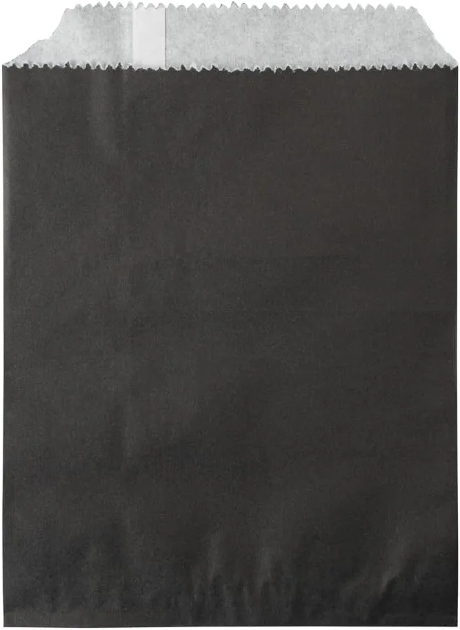 Restaurantware Bag Tek 7 x 5 Inch Sandwich Bags 100 Greaseproof Bakery Bags - Microwavable Disposable Black Paper Lunch Bags For Cookes Sandwiches Candies Fries And Bread