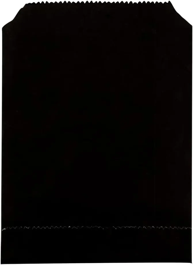 Restaurantware Bag Tek 7 x 5 Inch Sandwich Bags 100 Greaseproof Bakery Bags - Microwavable Disposable Black Paper Lunch Bags For Cookes Sandwiches Candies Fries And Bread