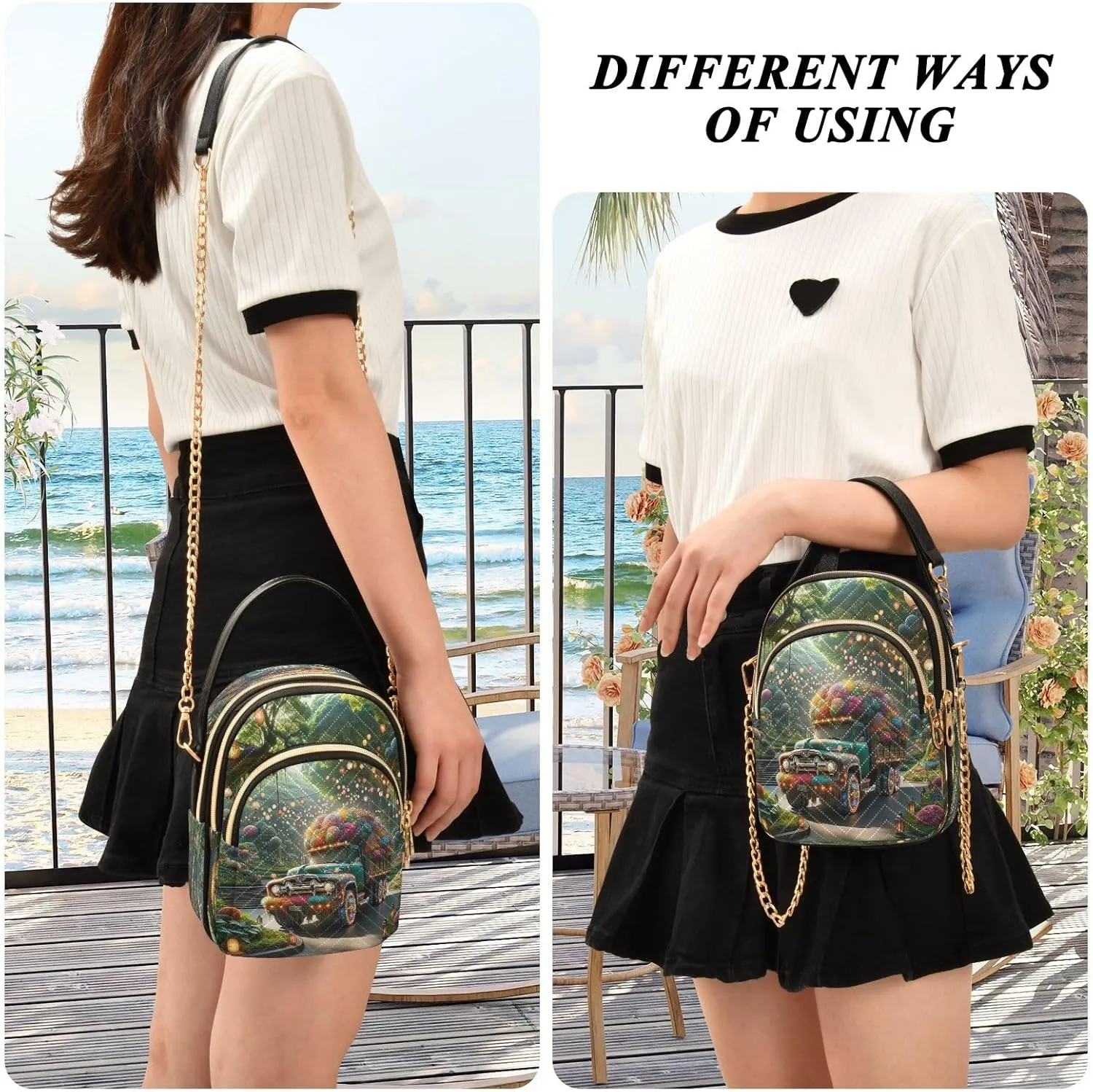 Retro Moon and Sun Cross Body Crossbody Bags for Women, Womens Handbags Trendy Small Shoulder Purses for Women