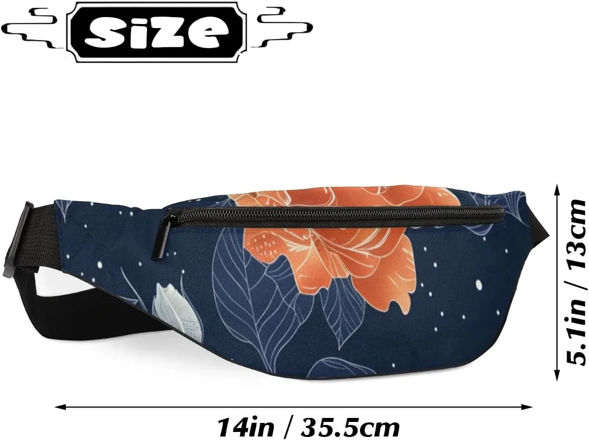 Retro Rose Crossbody Fanny Pack Waist Bag with Adjustable Strap Hip Pack for Sports Festival Workout Traveling Running Casual
