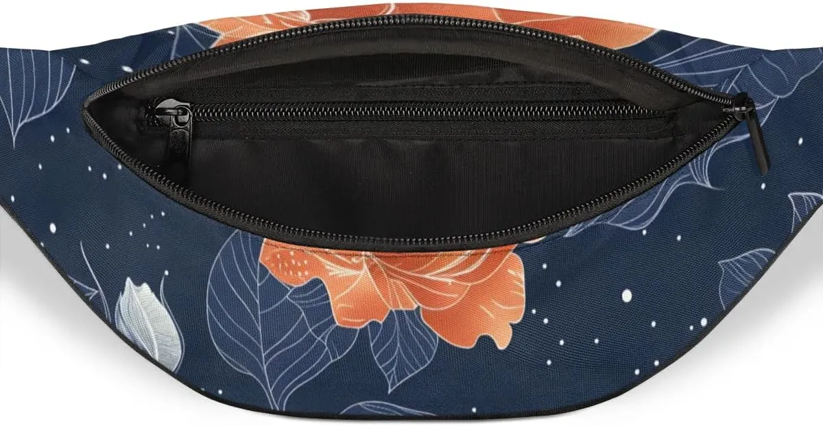 Retro Rose Crossbody Fanny Pack Waist Bag with Adjustable Strap Hip Pack for Sports Festival Workout Traveling Running Casual