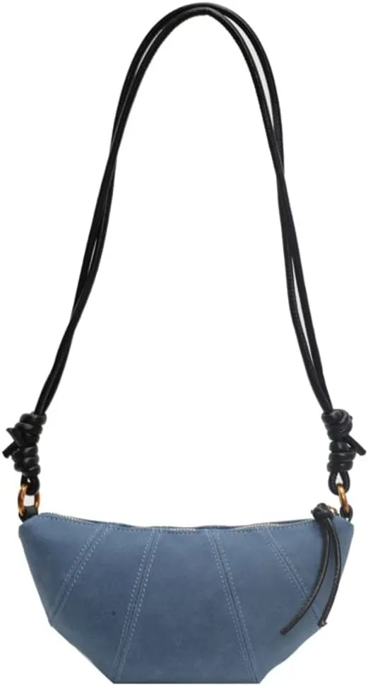 Retro Suede Handbag for Women Crescent Crossbody Bag Small Suede Shoulder Purse Dumpling Bag Half Moon Bag Fall