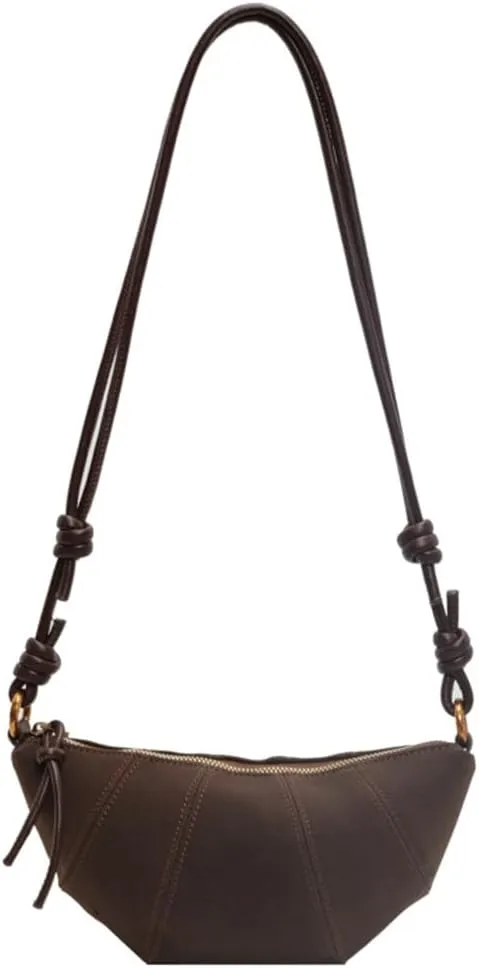 Retro Suede Handbag for Women Crescent Crossbody Bag Small Suede Shoulder Purse Dumpling Bag Half Moon Bag Fall