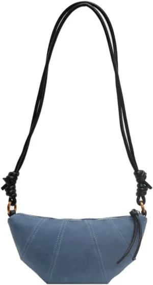 Retro Suede Handbag for Women Crescent Crossbody Bag Small Suede Shoulder Purse Dumpling Bag Half Moon Bag Fall