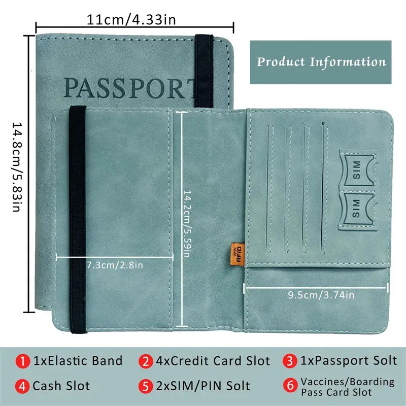 RFID Blocking Passport Holder – Secure Travel Wallet with Premium PU Leather