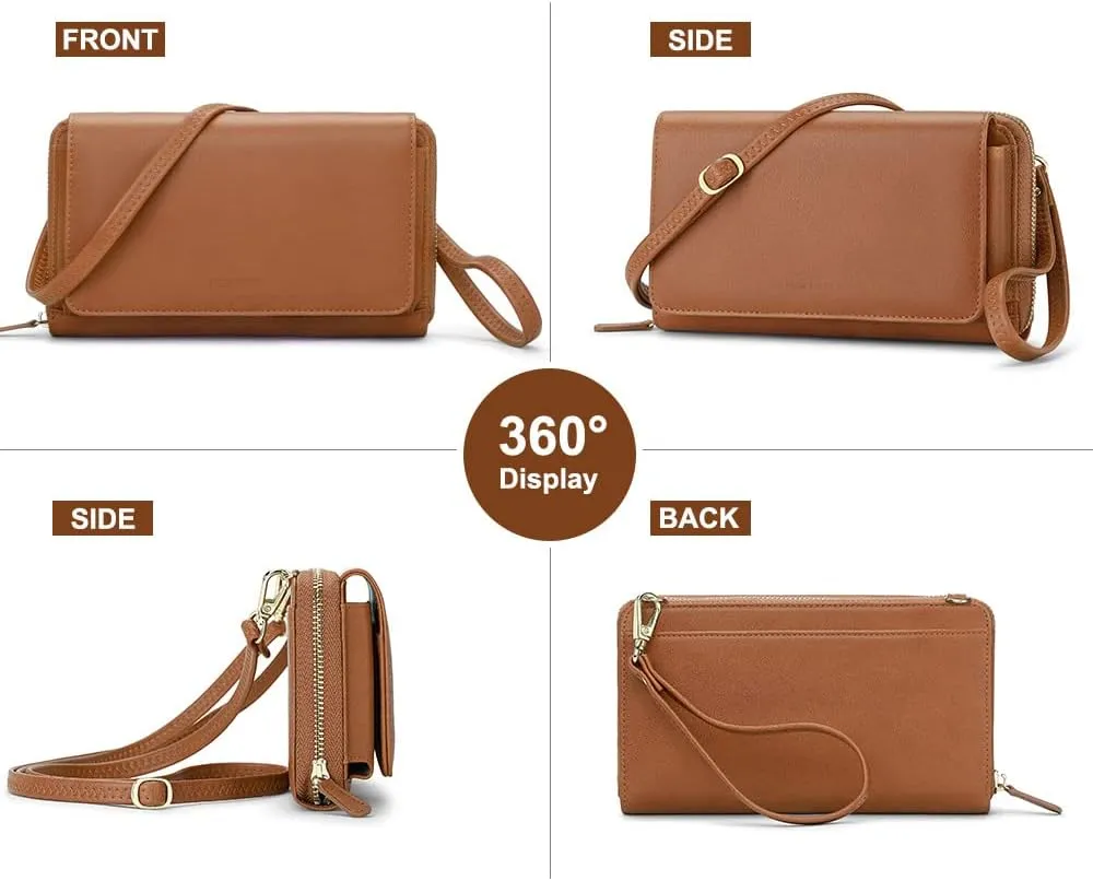 RONSIN Crossbody Bag for Women Wristlet Wallets with RFID Card Small Clutch Purses for Party Prom
