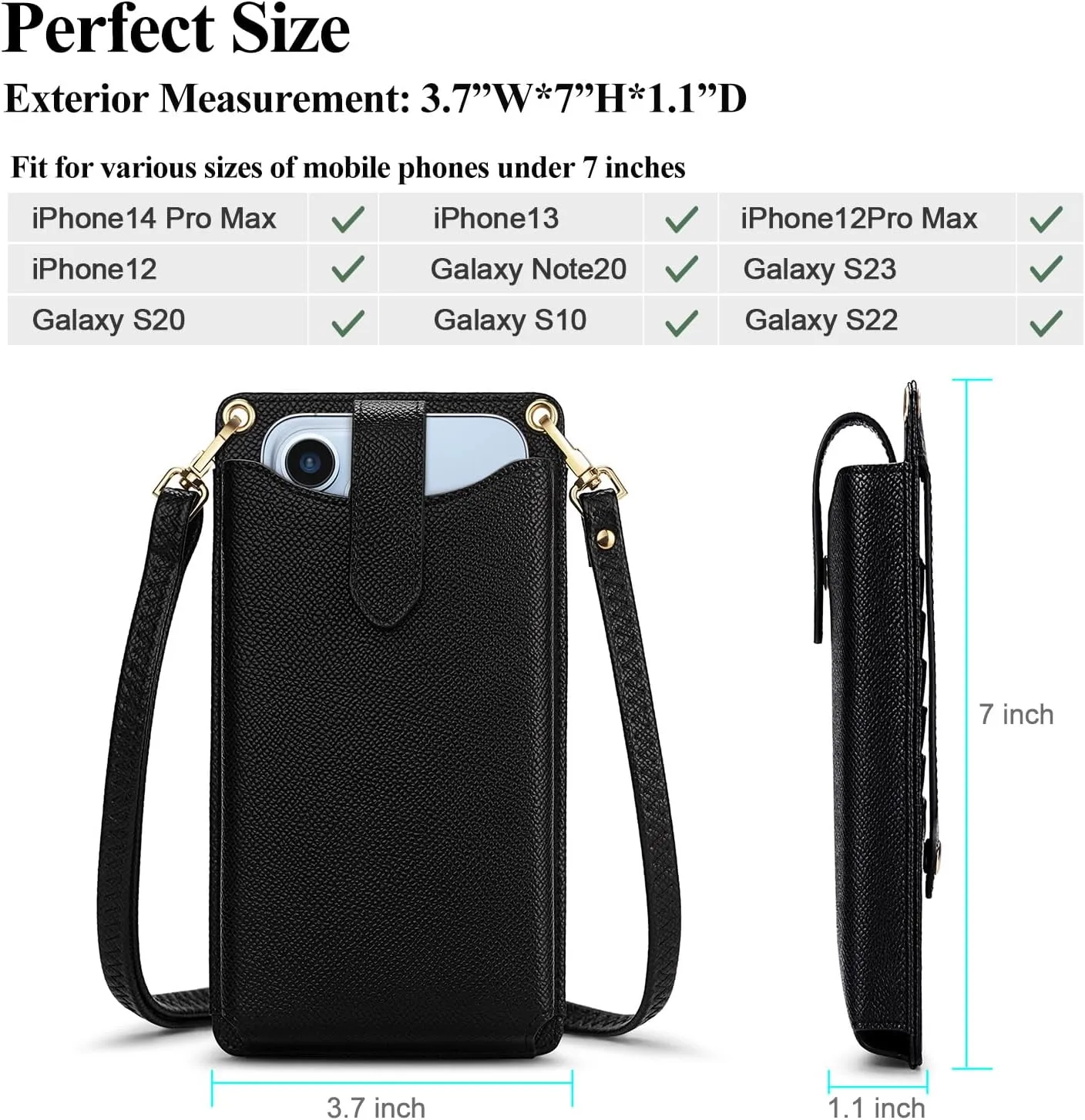 RONSIN Small Crossbody Phone Bag for Women Cell Phone Purse Wallet Mini Shoulder Bag with RFID Card Slots