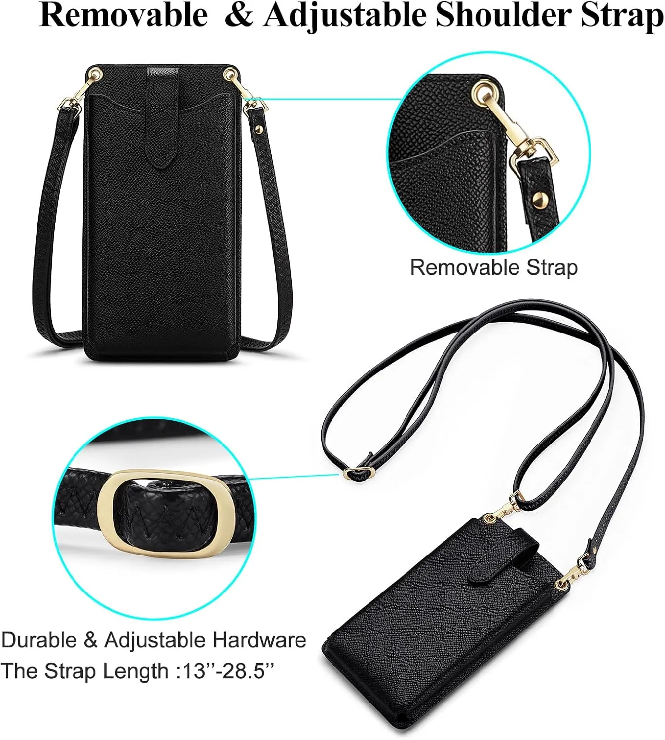 RONSIN Small Crossbody Phone Bag for Women Cell Phone Purse Wallet Mini Shoulder Bag with RFID Card Slots