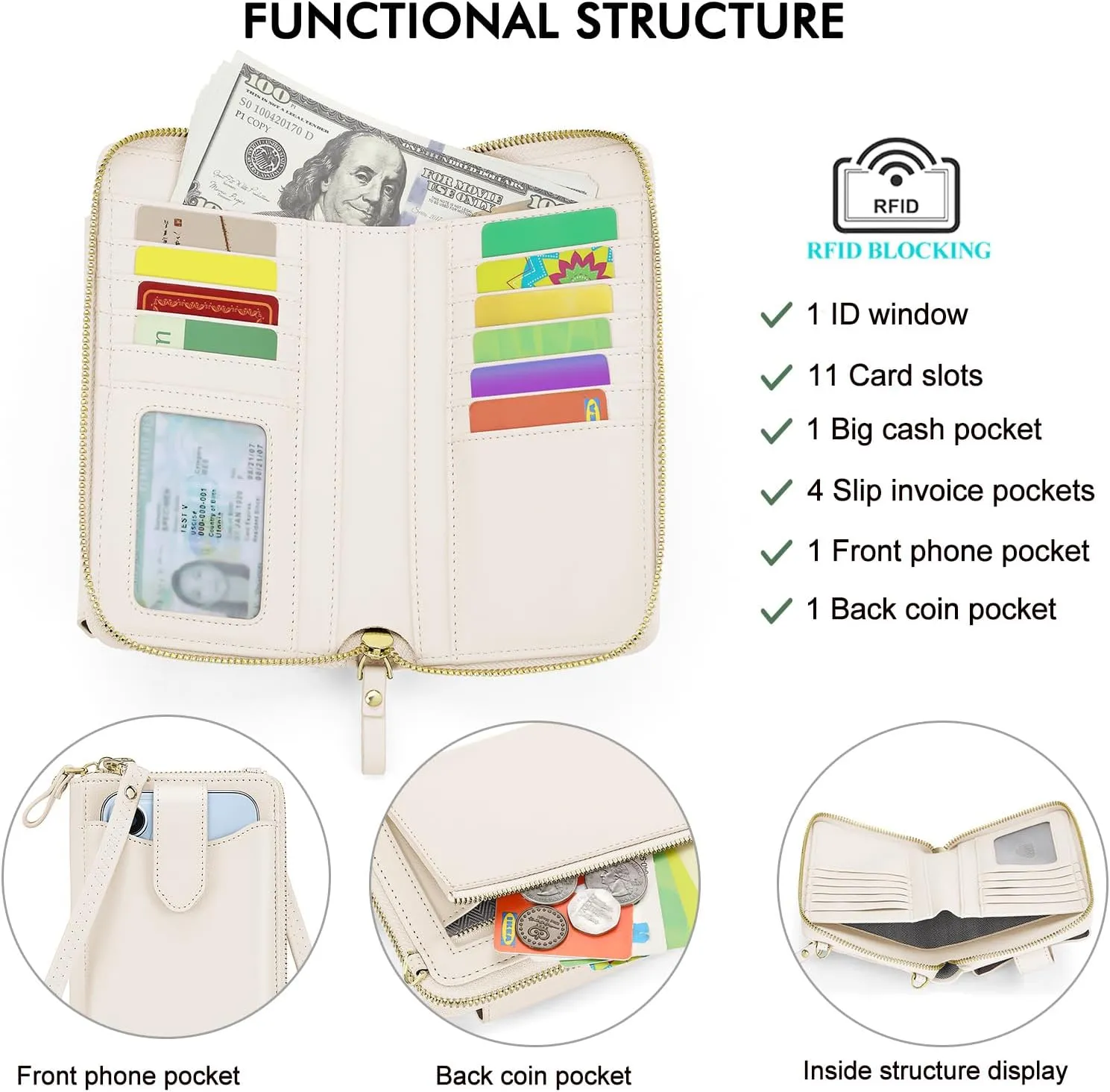 RONSIN Small Crossbody Phone Bag for Women Cell Phone Purse Wallet Mini Shoulder Bag with RFID Card Slots