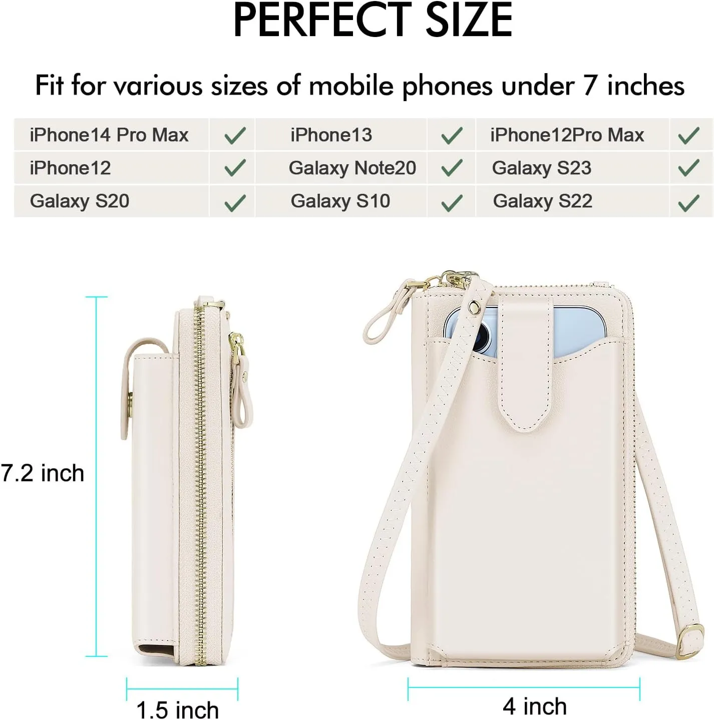 RONSIN Small Crossbody Phone Bag for Women Cell Phone Purse Wallet Mini Shoulder Bag with RFID Card Slots