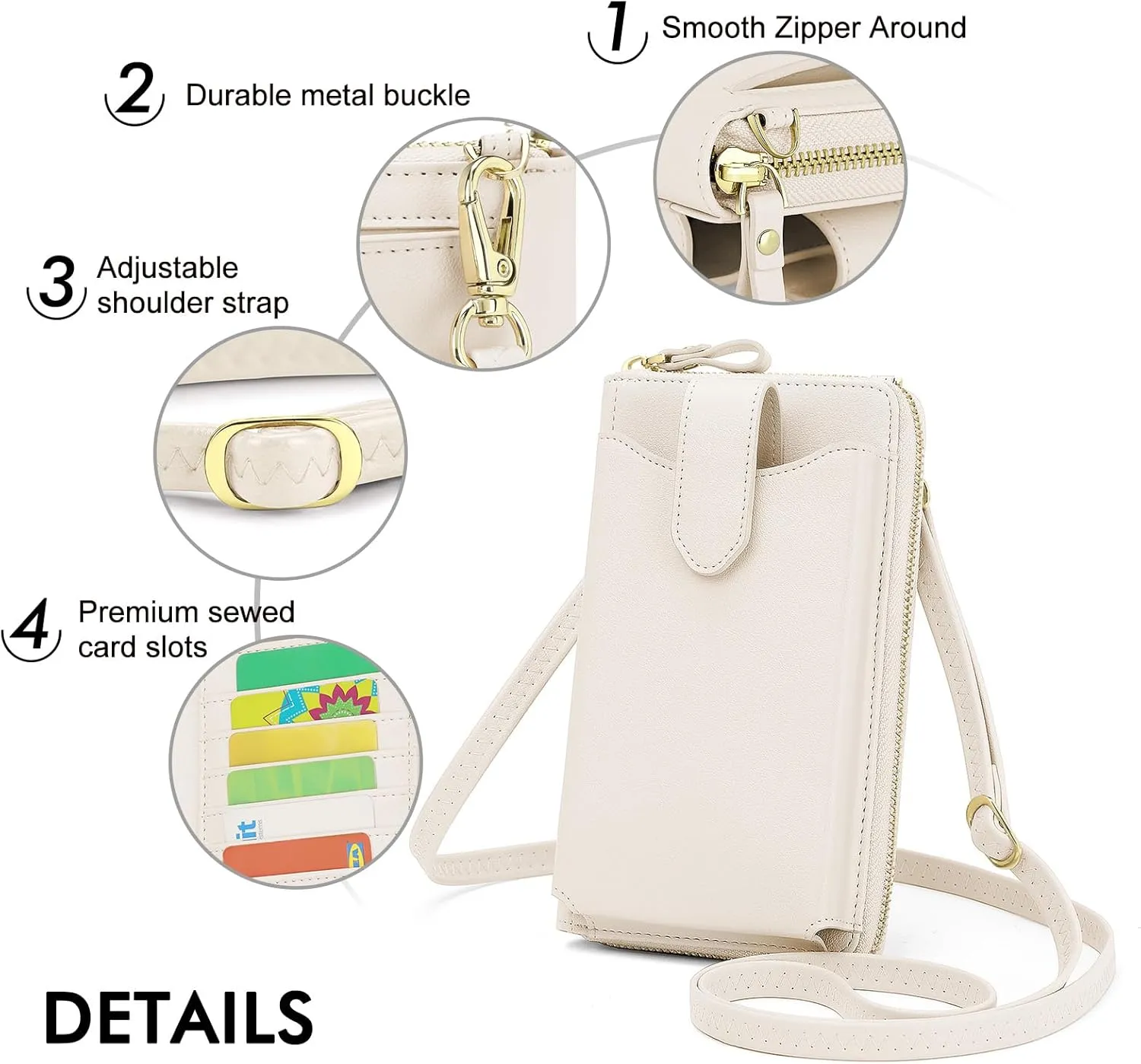 RONSIN Small Crossbody Phone Bag for Women Cell Phone Purse Wallet Mini Shoulder Bag with RFID Card Slots