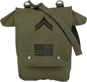 Rothco Canvas Map Case Shoulder Bag with Patches, Olive Drab
