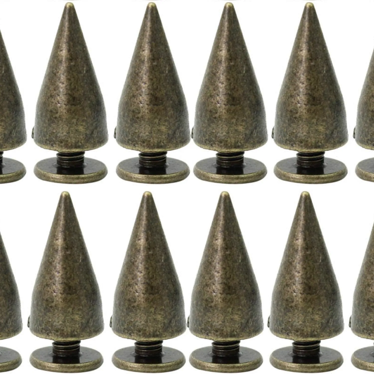 RUBYCA 100 Sets 13MM Bronze Color Bullet Cone Spike and Stud Metal Screw Back for DIY Leather-Craft