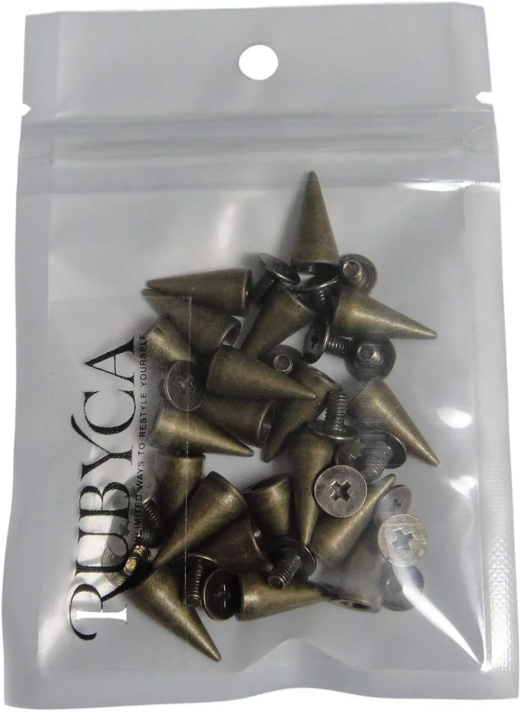 RUBYCA 100 Sets 13MM Bronze Color Bullet Cone Spike and Stud Metal Screw Back for DIY Leather-Craft