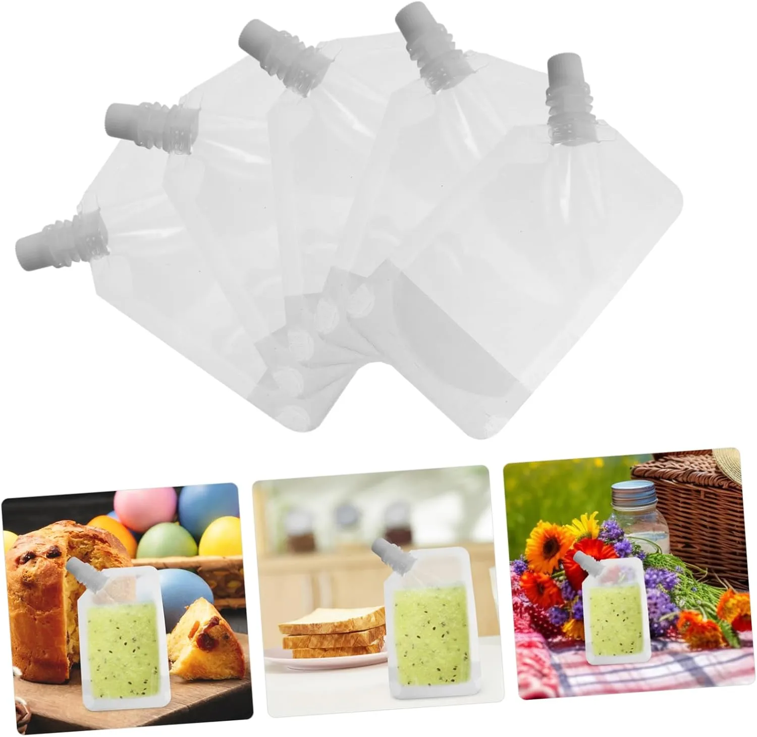 Safe Food Grade Plastic Juice Bag Leakproof Pouch for Camping Hiking Travel