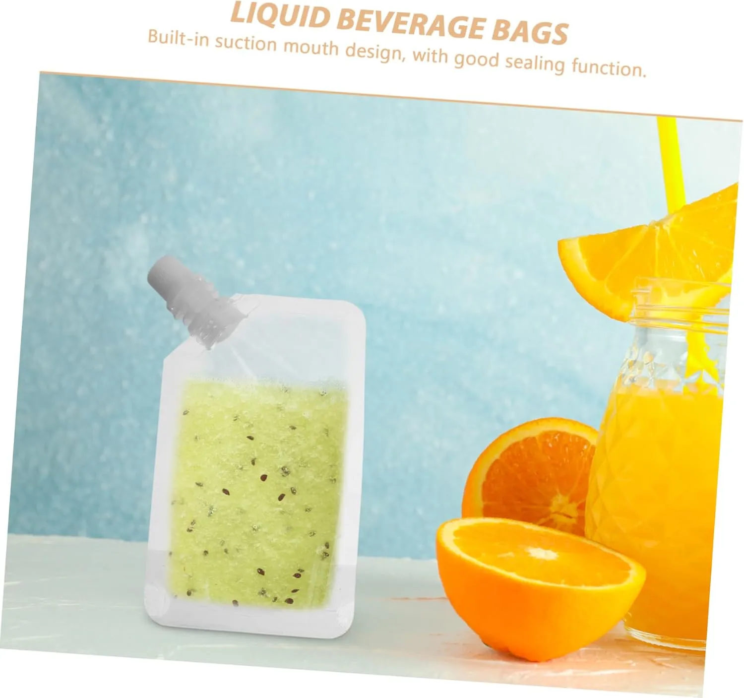 Safe Food Grade Plastic Juice Bag Leakproof Pouch for Camping Hiking Travel