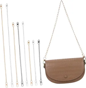 SAFIGLE 8pcs Metal Bag Flat Chains Purse Chain Straps Crossbody Bag Link Extender for Diy Projects
