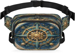 Sailing Compass Men's and Women's Waist Pack Crossbody Magic Compass Waist Pack Running Strap, Adjustable Shoulder Strap - For Hiking and Running Exercise Fitness