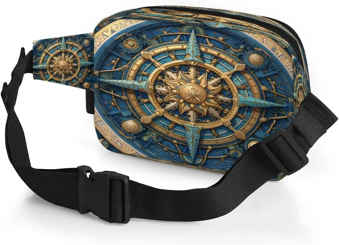Sailing Compass Men's and Women's Waist Pack Crossbody Magic Compass Waist Pack Running Strap, Adjustable Shoulder Strap - For Hiking and Running Exercise Fitness