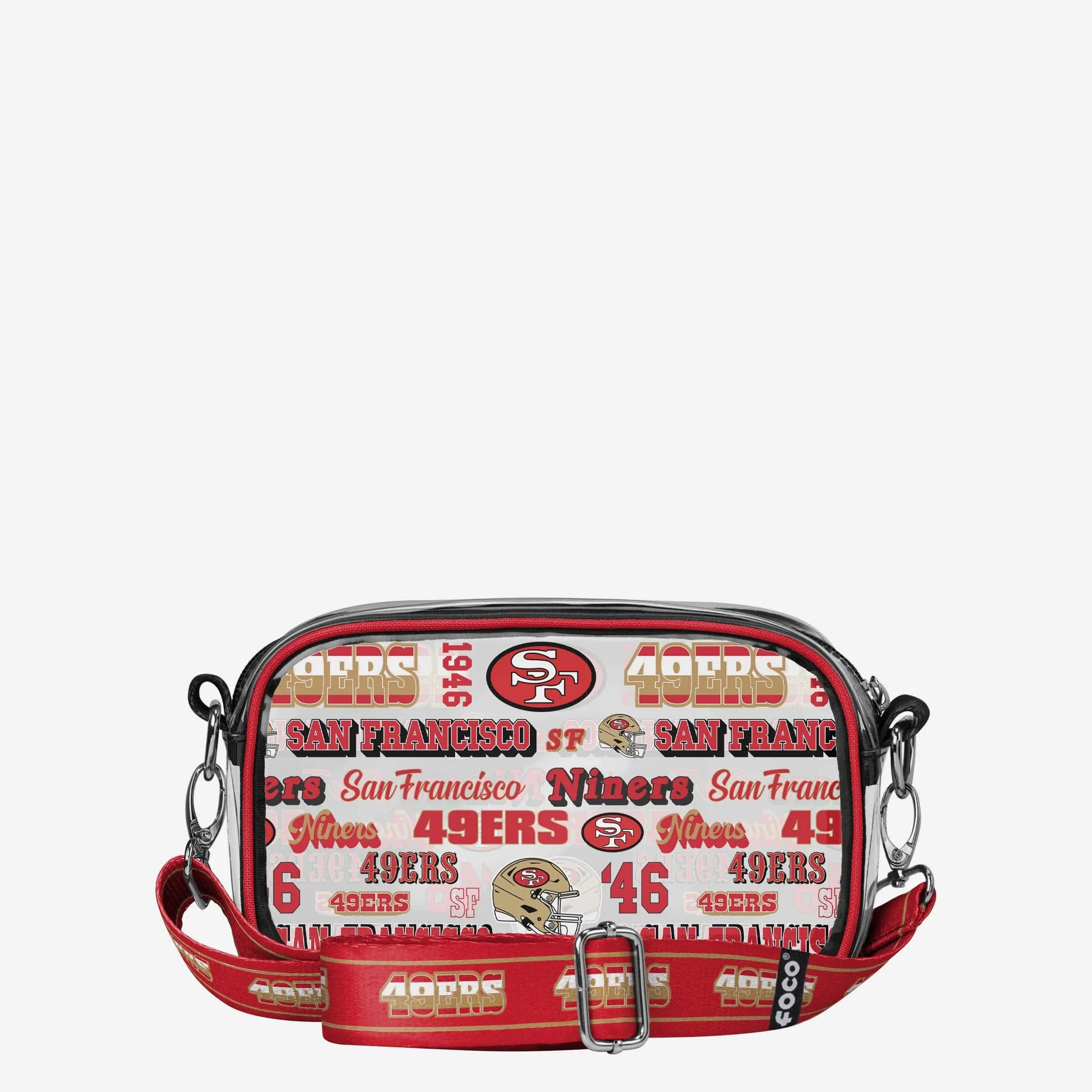 San Francisco 49ers Repeat Retro Print Clear Crossbody Bag