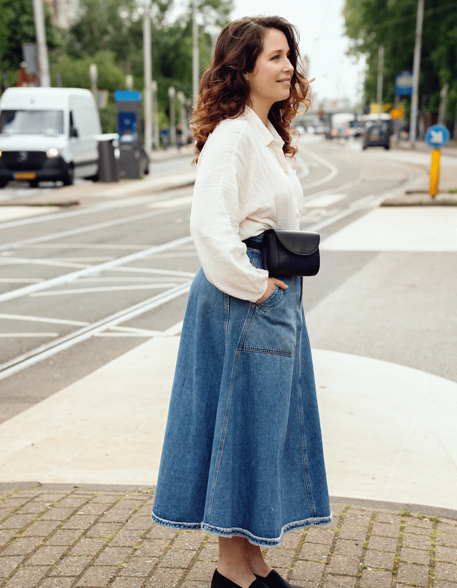 Sanne Apple Leather Vegan Belt Bag | Black