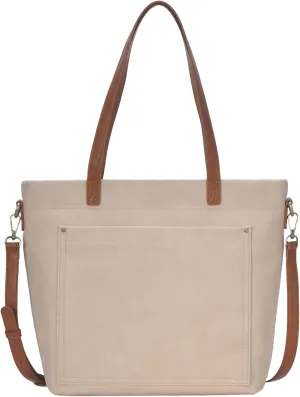 Sasha   Sofi Addison Tote | Vegan Leather Tote with Contract Double Handles and Detachable Crossbody strap