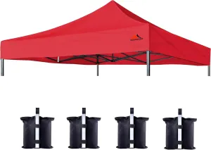 SCOCANOPY Commercial 10x10 Canopy Replacement Canopy Top,Canopy Cover ONLY (red)