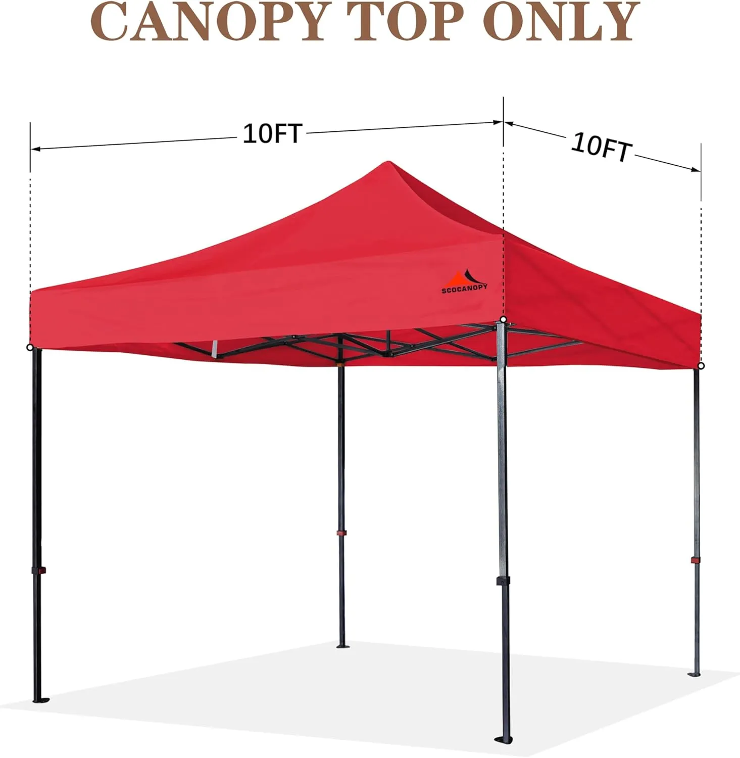 SCOCANOPY Commercial 10x10 Canopy Replacement Canopy Top,Canopy Cover ONLY (red)