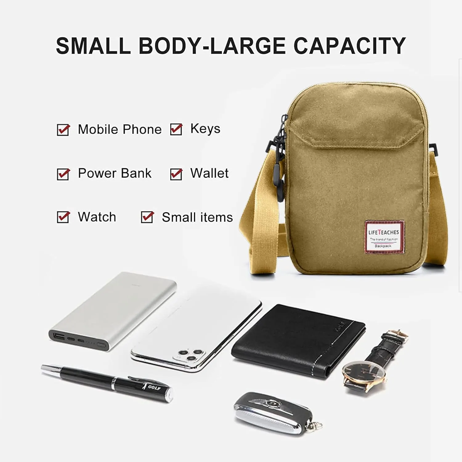 SEAFEW Mini Crossbody Bag Shoulder Bag for Men, Small Messenger Satchel Bag for Women