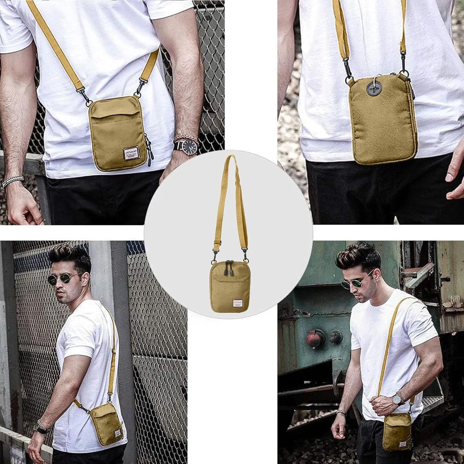 SEAFEW Mini Crossbody Bag Shoulder Bag for Men, Small Messenger Satchel Bag for Women