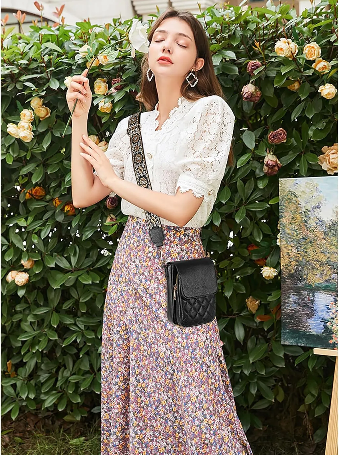 SENDEFN Small Crossbody Bags for Women Cell Phone Bag Leather Wallet Purses Adjustable Strap