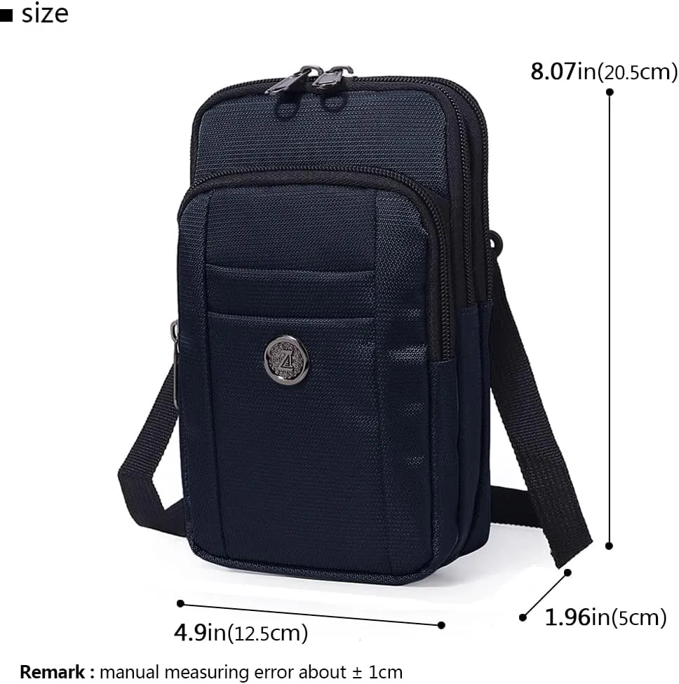 Senient Wolf Waterproof Nylon Multifunctional Phone Crossbody Bag - Small One Shoulder Waist Bag Wallet Travel Passport Case