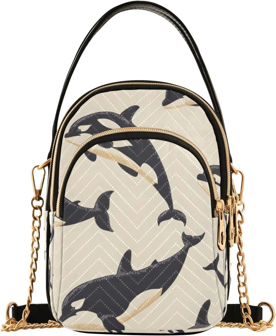 senya Fierce Whale Crossbody Handbags for Women Casual Leather Shoulder Phone Purse