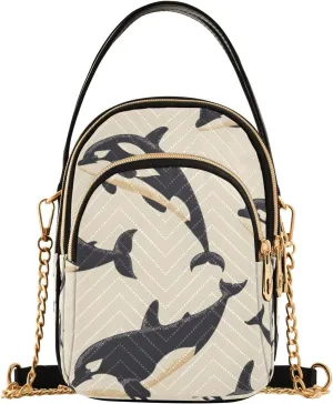 senya Fierce Whale Crossbody Handbags for Women Casual Leather Shoulder Phone Purse