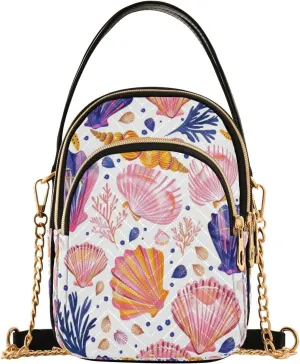 senya Seaweed Shells Crossbody Handbags for Women Casual Leather Shoulder Phone Purse