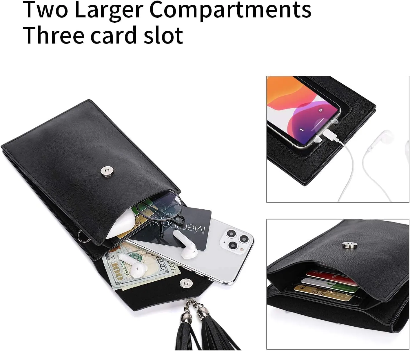 seOSTO Womens Small Crossbody Bag For Woman, Tassel Wallet Purse，Gifts For Teenage Girls