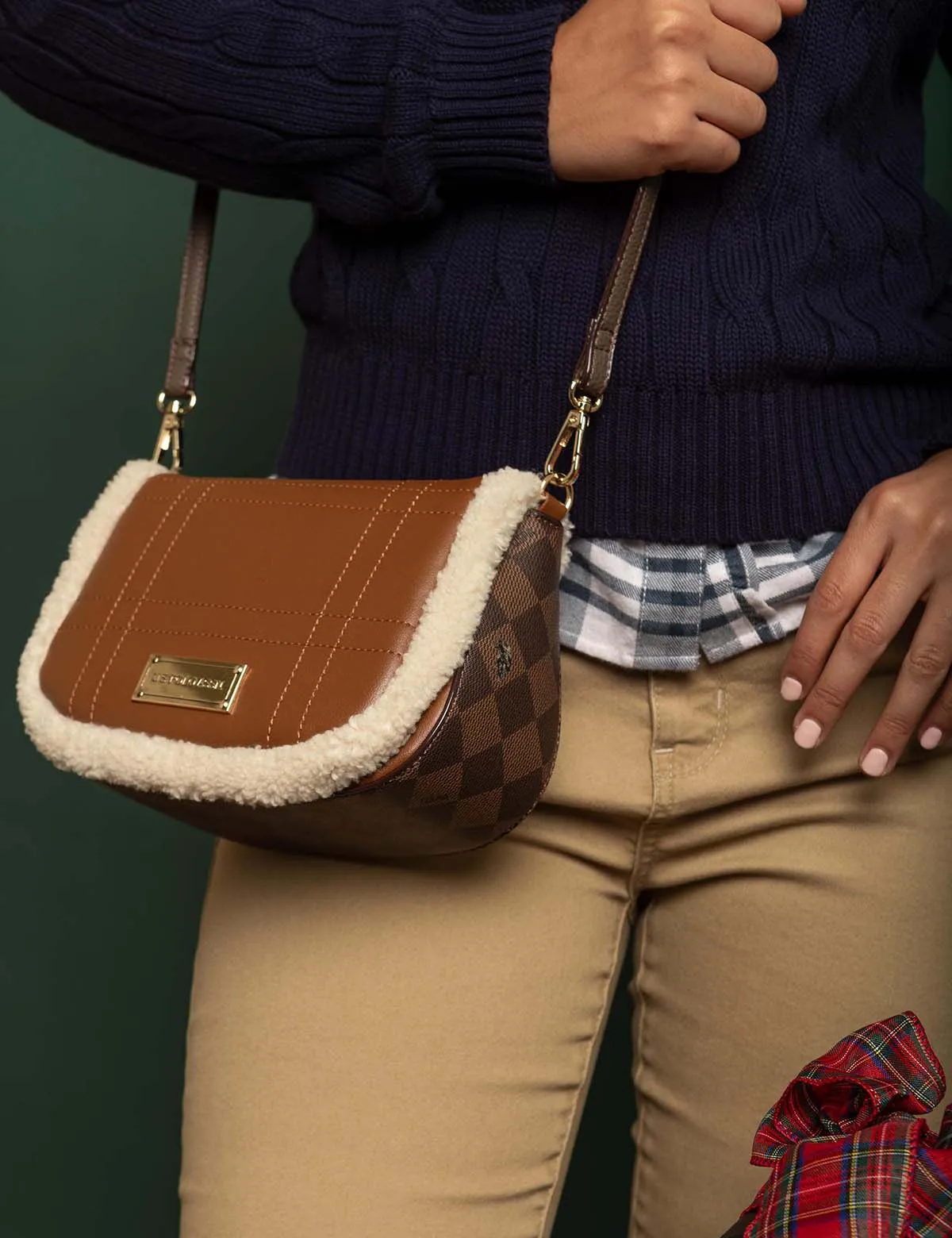 SHERPA DIAMOND CROSSBODY BAG