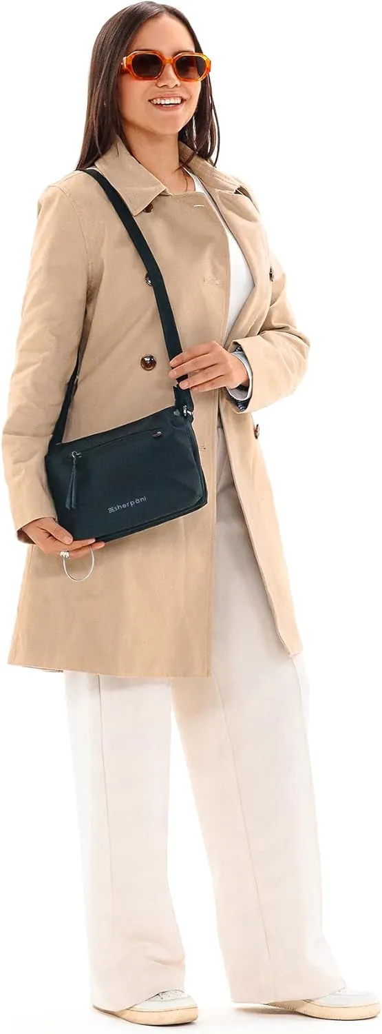 Sherpani Mei, Anti Theft Crossbody Purse, Lightweight Cross Body Bag, Fashion Trio Bag for Women with Metal Hardware