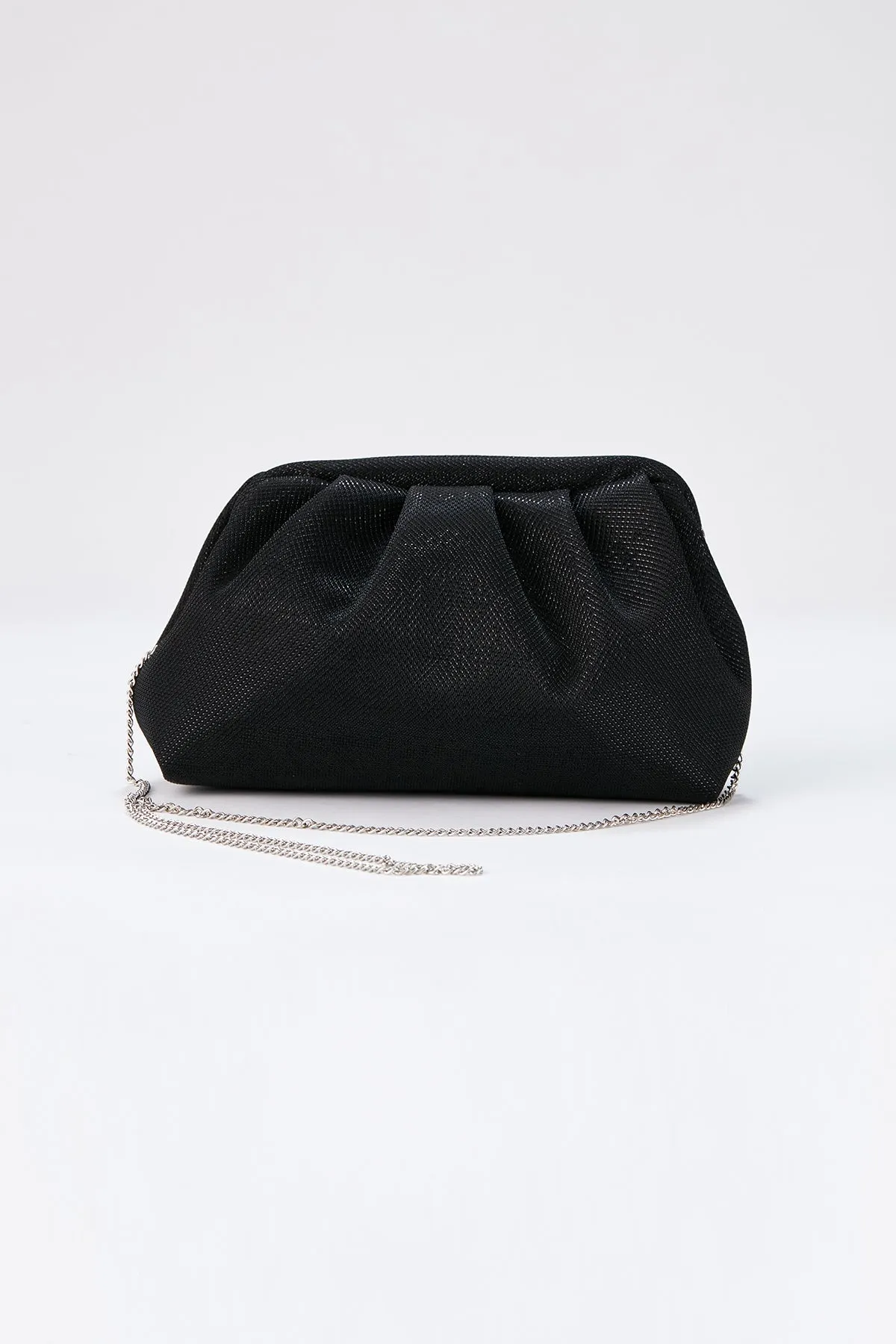 Shimmery Pouch Crossbody Bag - Black