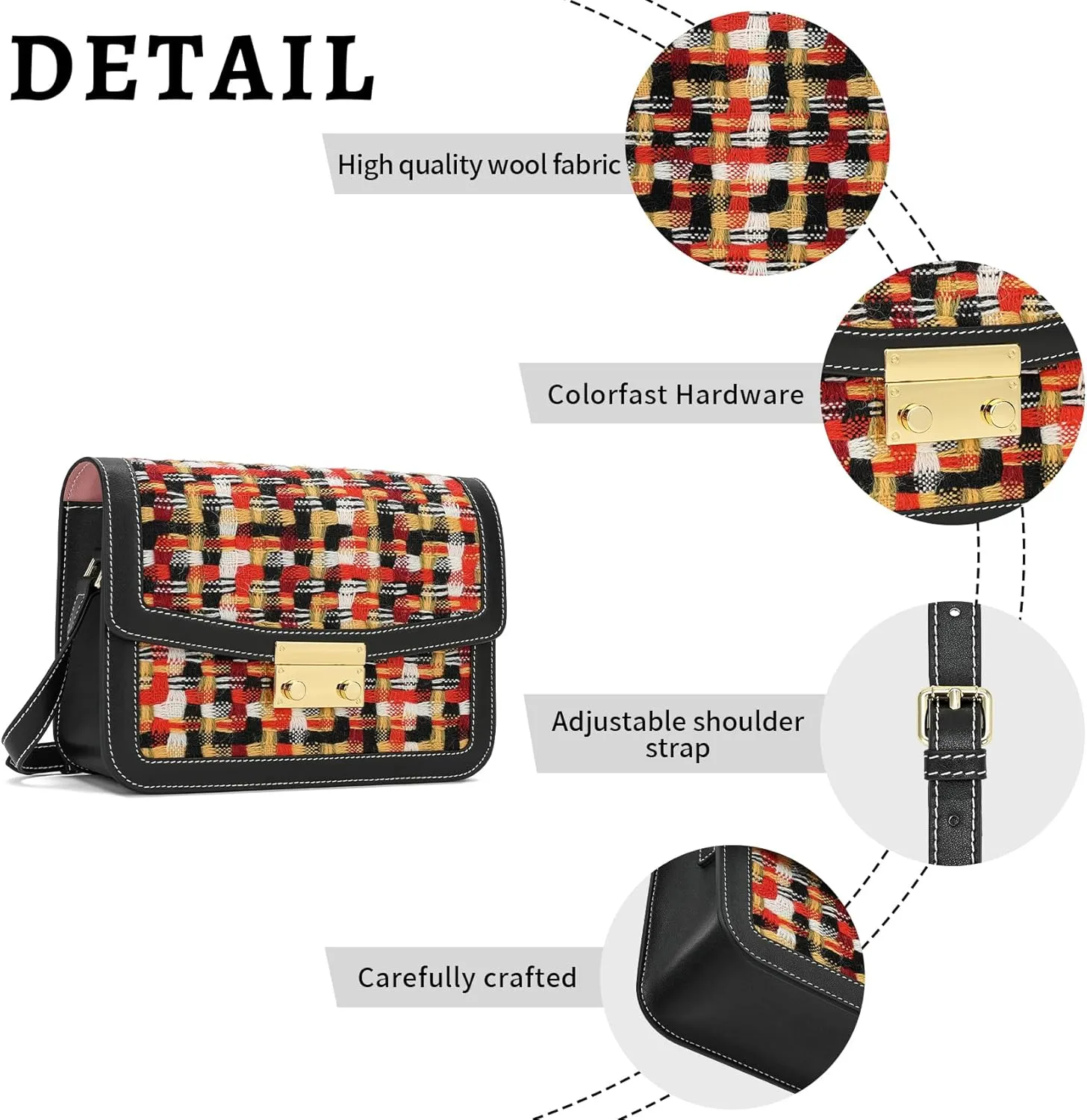Shoulder Bag for Women leather bag Purses and Handbags with Zipper Crossbody Bag black shoulder bag