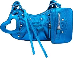 Shoulder Bag for Women, Leather Hobo Bag, Punk Style Y2k Crossbody Purse with Rivet