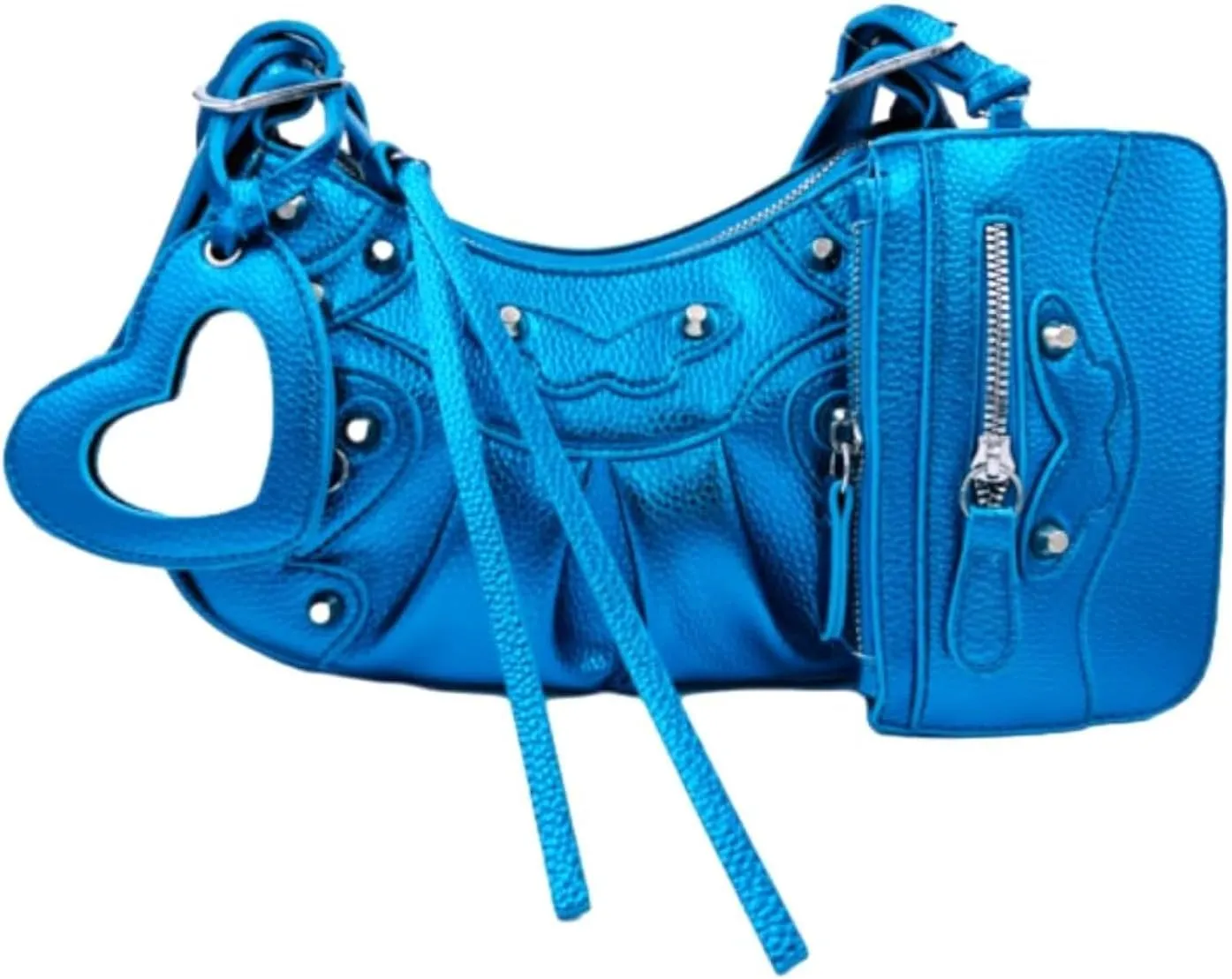 Shoulder Bag for Women, Leather Hobo Bag, Punk Style Y2k Crossbody Purse with Rivet