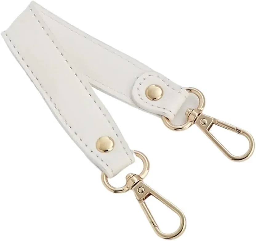 Shoulder Strap PU Leather Women Handbag Handle Short Bag Strap Useful Replaceable 28cm Fashion Simple Solid Color Wide Shoulder Strap Handbags Strap(White)