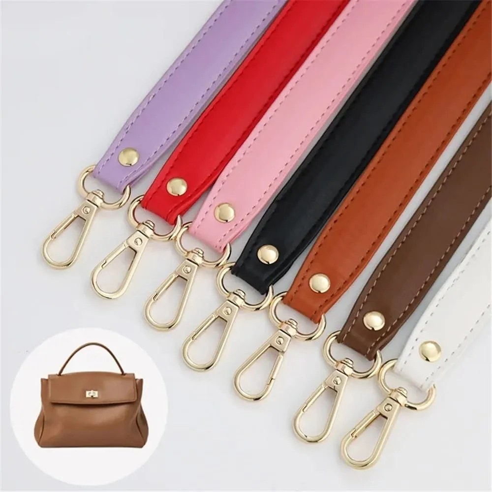 Shoulder Strap PU Leather Women Handbag Handle Short Bag Strap Useful Replaceable 28cm Fashion Simple Solid Color Wide Shoulder Strap Handbags Strap(White)